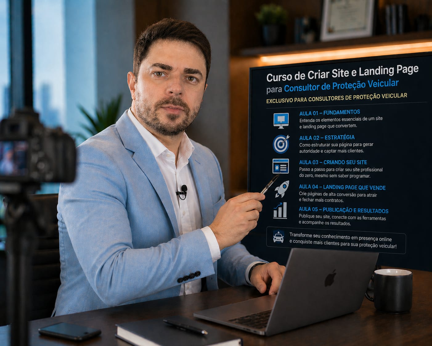 Consultor de Proteção Veicular criando seu próprio site